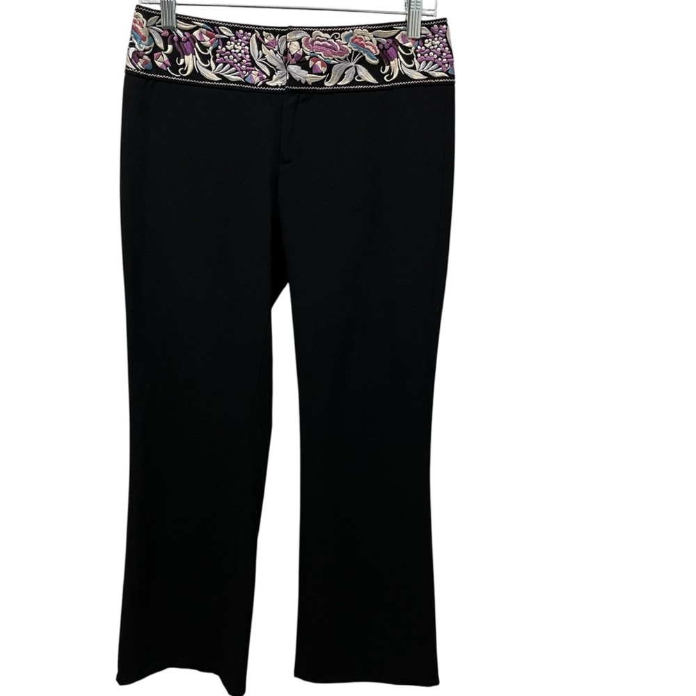 Marciano Black Pants with Embroidered Waistband Vintage Y2K